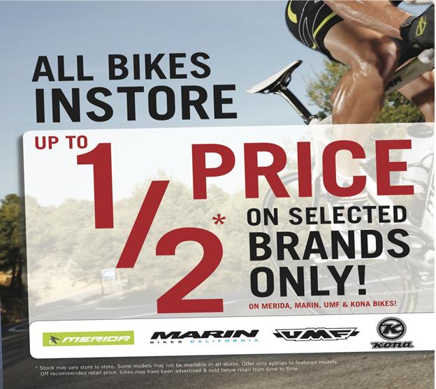 Half price bikes at Revolution Bikes