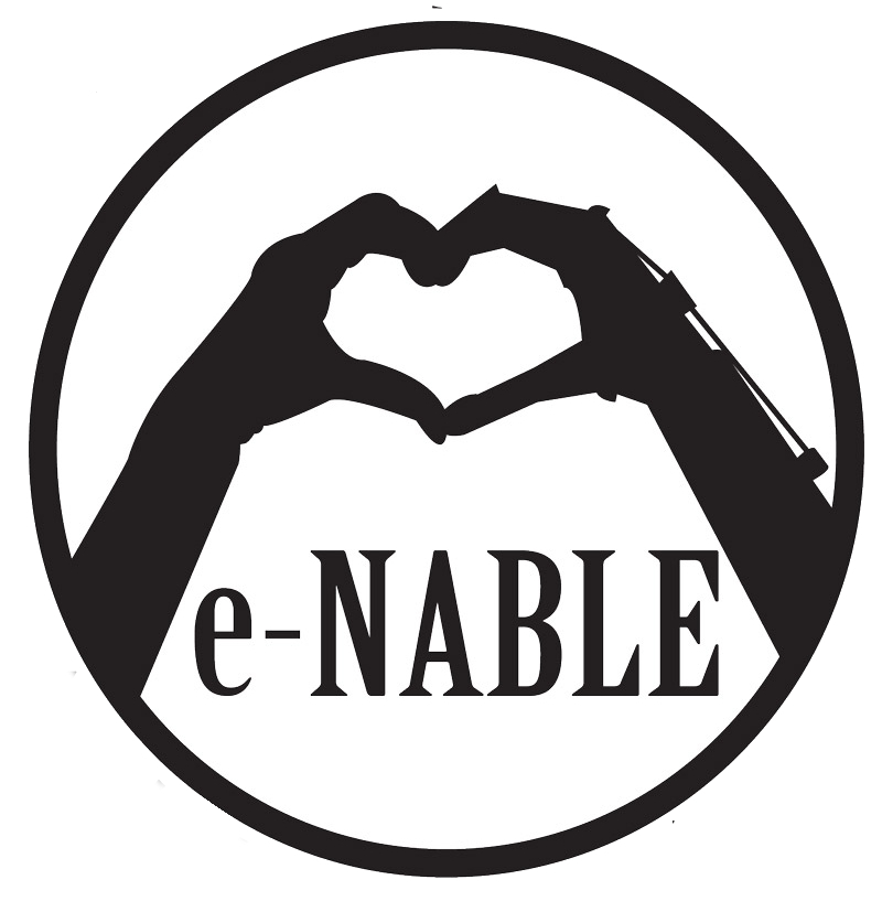 e-NABLE Logo: hands coming together making a heart
