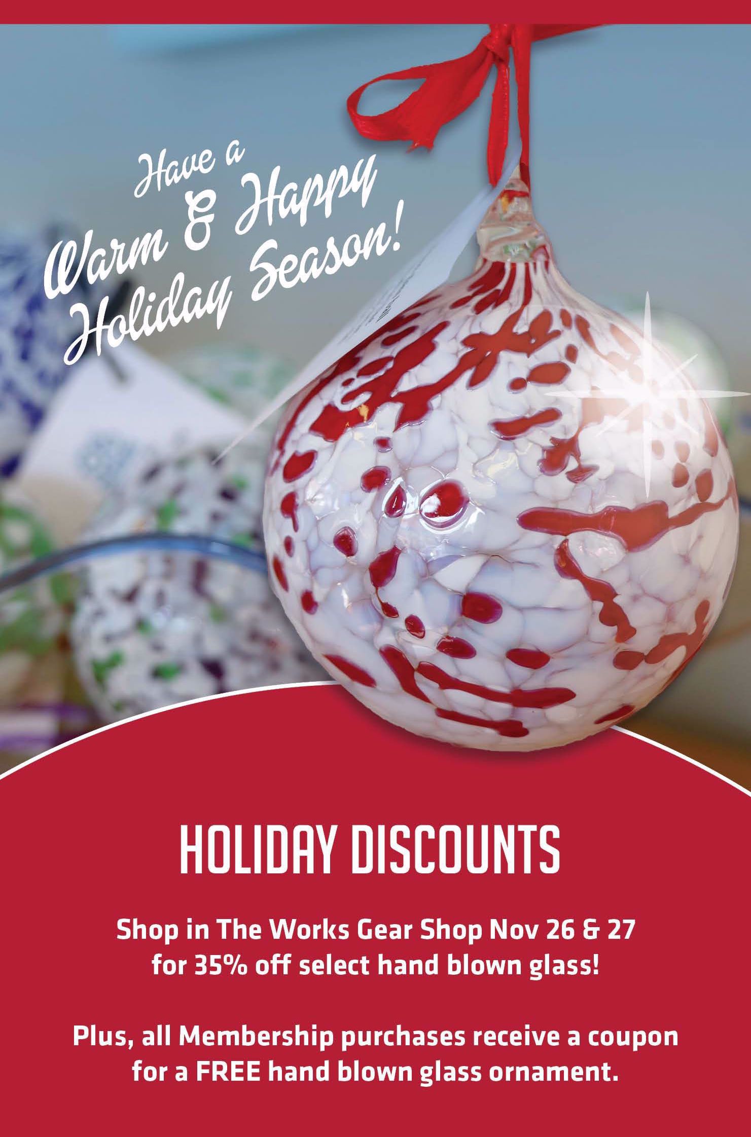 Holiday Discounts - 35% Off Hand Blown Glass