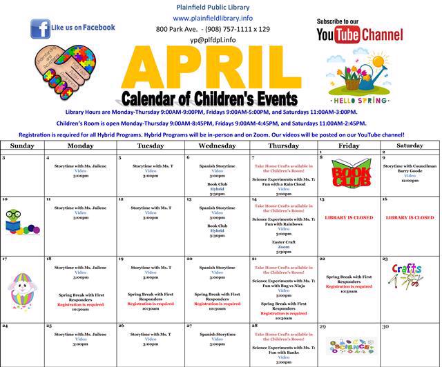 Children's April Calendar