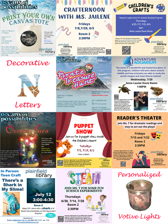 12 x summer reading events - link to calendar