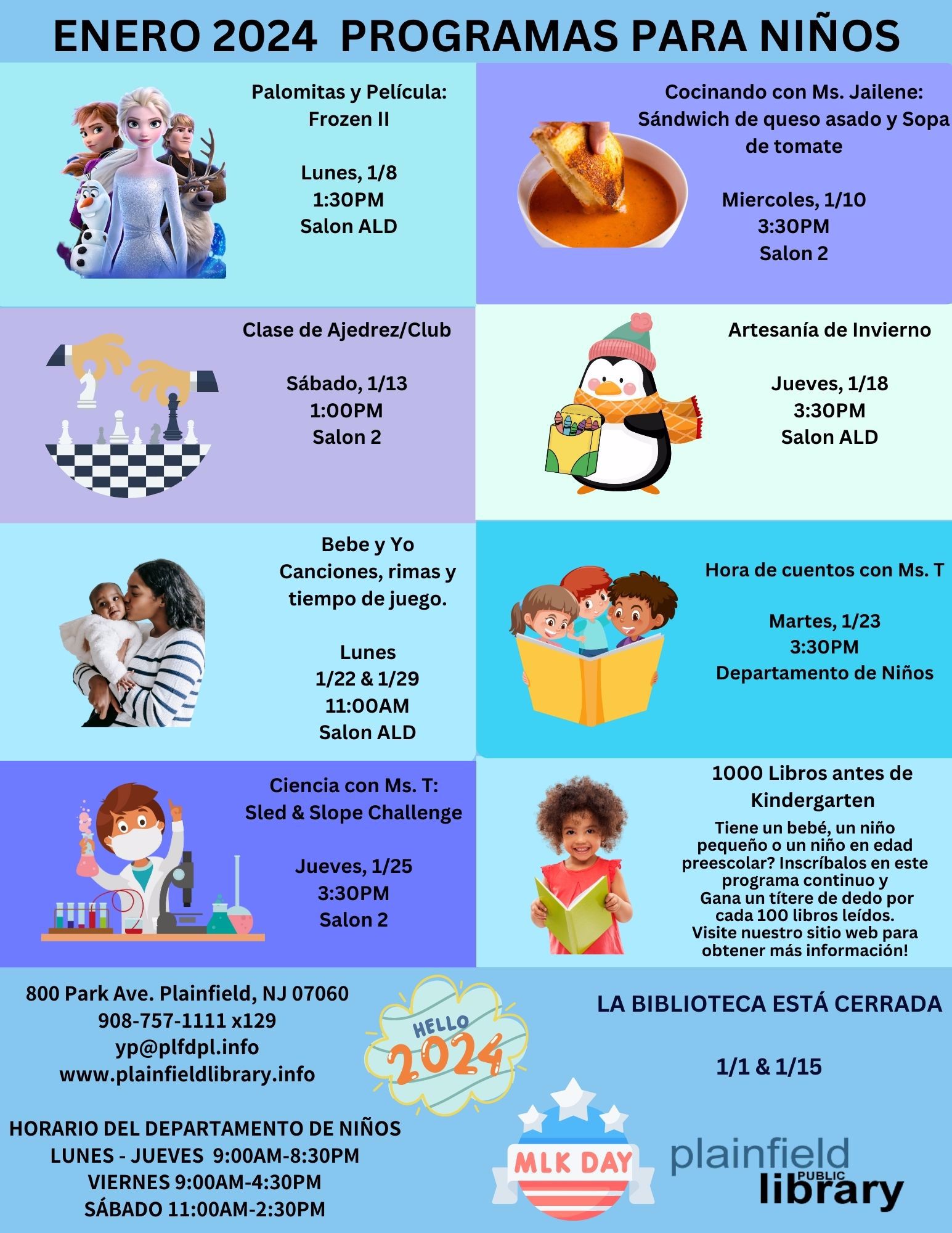 Enero 2024 programas para niños