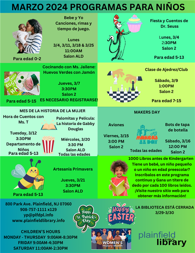 Marzo 2024 programas para niños