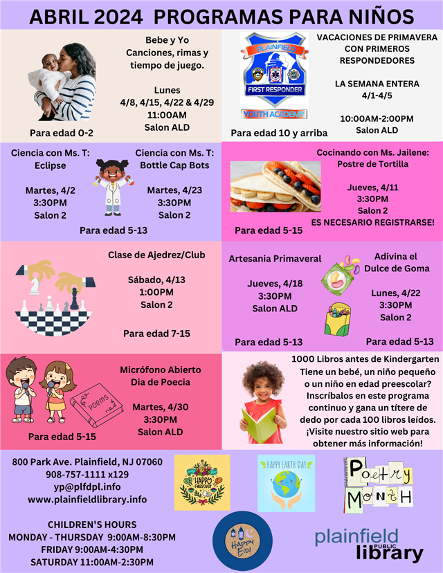 Abril 2024 programas para niños