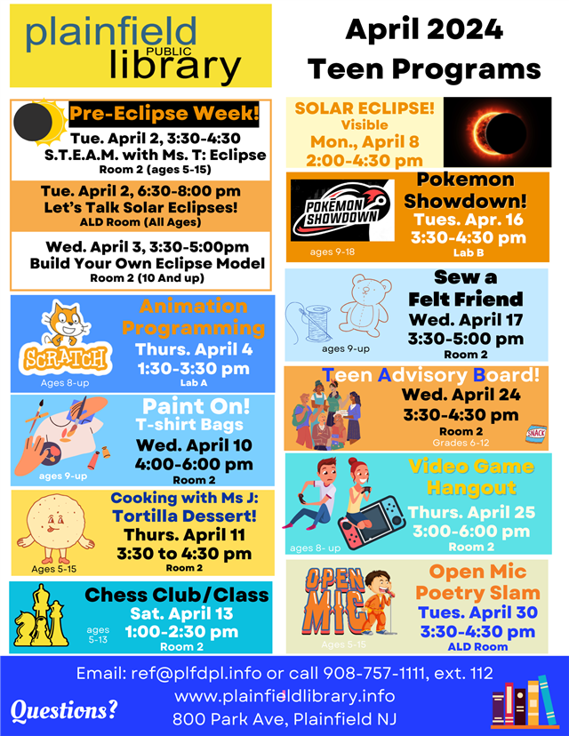 teen flyer for March 2024