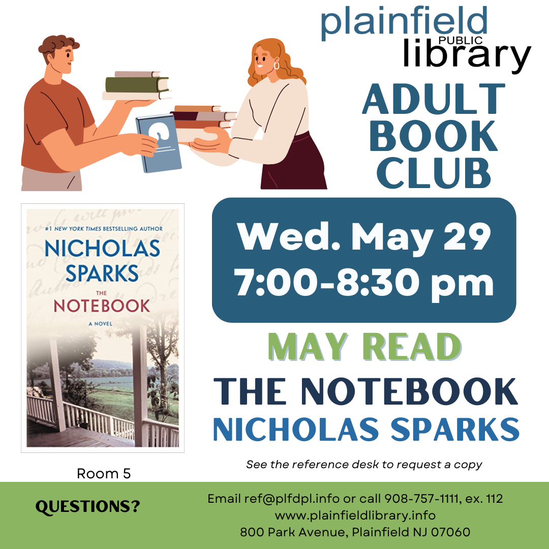 Adult book club on May 29th