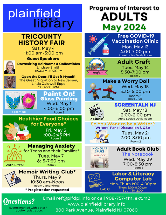 Programs for adults and seniors in May