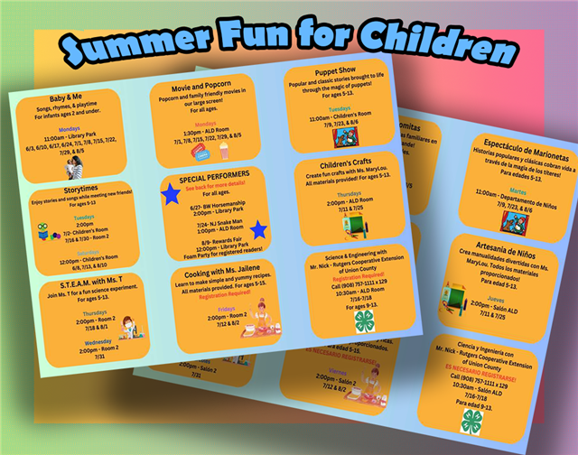 children summer reading flyer