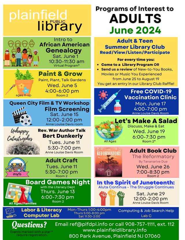 Adult programs in June 2024