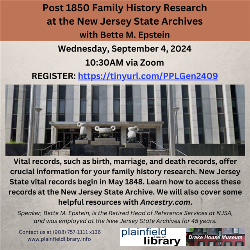 Post 1850 Family History Research at the New Jersey State Archives