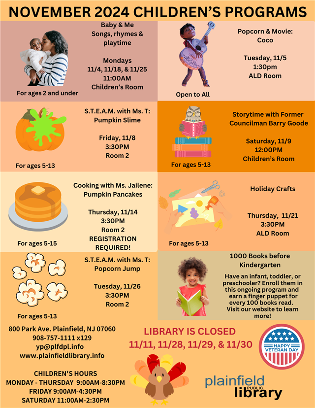November 2024 Children's Programs