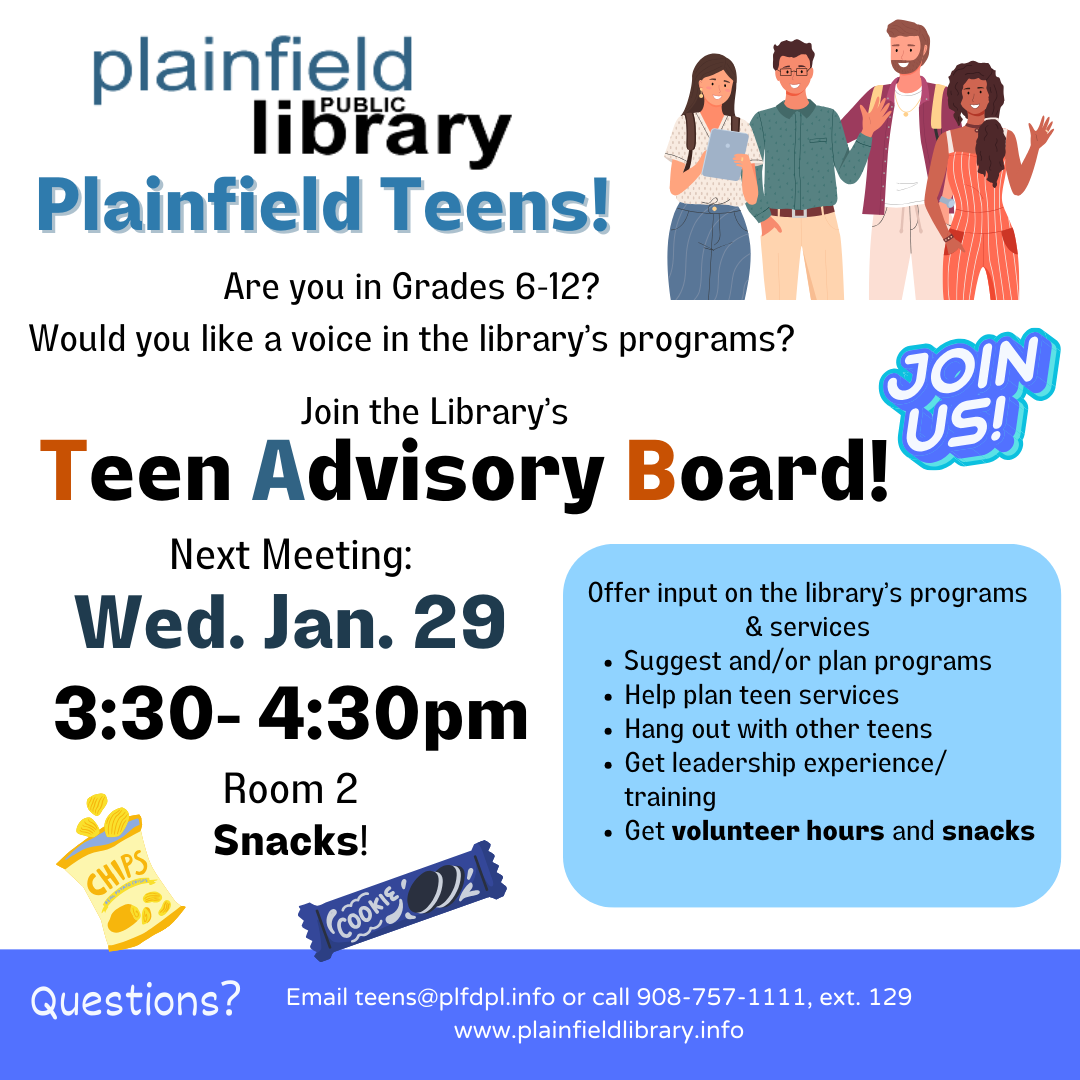 teen advisory board meeting wed 29 january