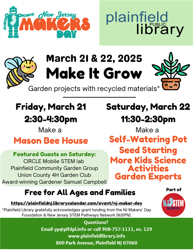 make it grow - makers days 3/21, 3/22
