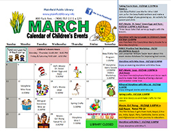 Children's Library March Calendar