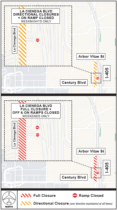 Top Map - Lane Closures