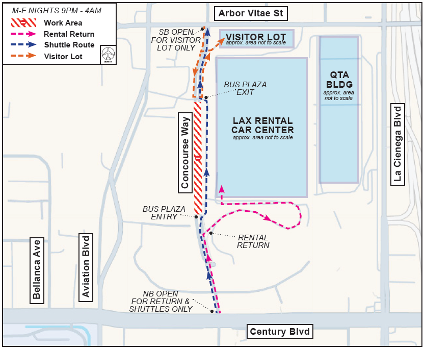 Concourse Way Lane Restriction Map