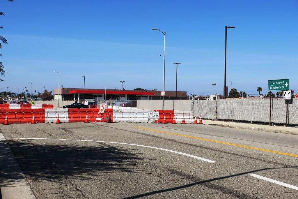 Road with bollard