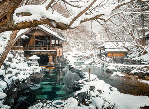 Onsen Ryokan im Winter